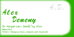 alex demeny business card